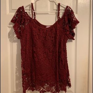 Lace burgundy tunic